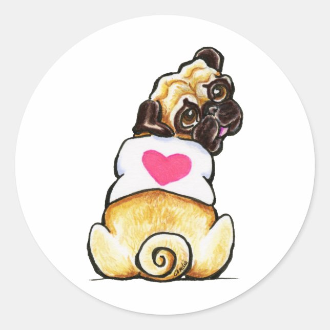 Sweetie Pug Classic Round Sticker (Front)