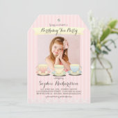 Sweetly Chic Birthday Tea Party Invitation (Standing Front)