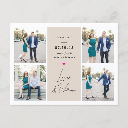 Sweetly Signed Wedding Save The Date Postcard