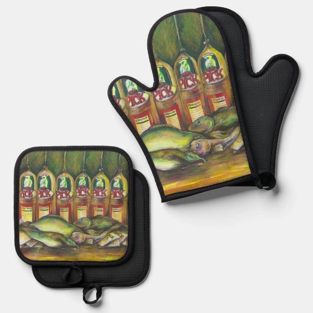 SweetMeat Oven Mitt & Pot Holder Set (Front/Back)
