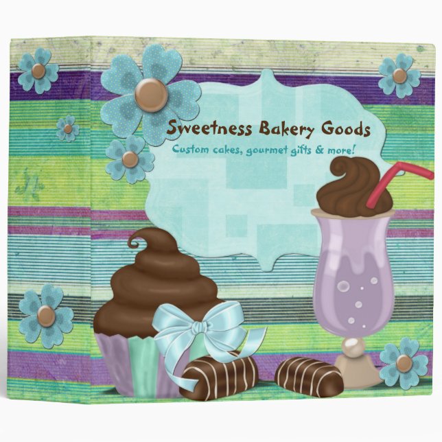 Sweetness Bakery CUSTOM CAKE DESSERTS PORTFOLIO 3 Ring Binder (Front/Spine)