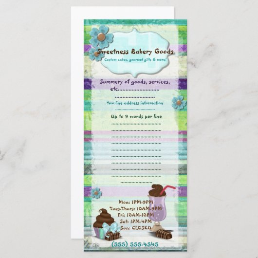 Sweetness Bakery DINER VEGAN BAKERY CUSTOM (Front/Back)