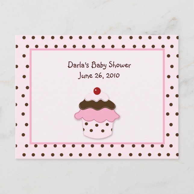 Sweetness Cupcake Baby Shower Advice Cards (Front)