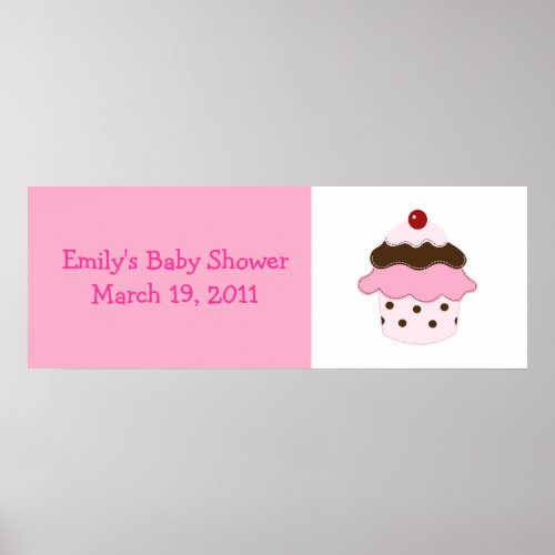 Sweetness Lil Cupcake PinkWhite Custom Banner Poster