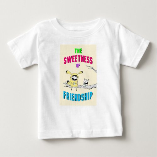 Sweetness Of Friendship Cat July Doodle 30 Friends Baby T_Shirt