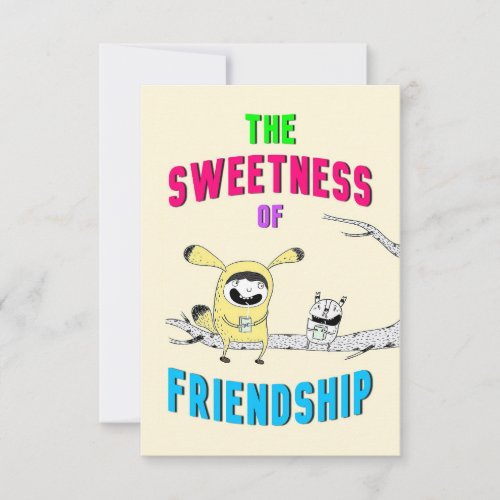 Sweetness Of Friendship Cat July Doodle 30 Friends Thank You Card