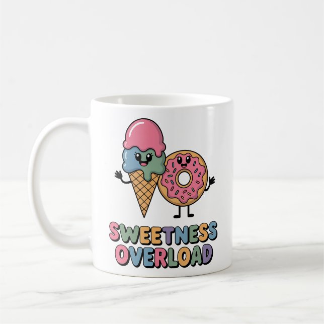 Sweetness Overload | Donut & Ice Cream Kids Coffee Mug (Left)
