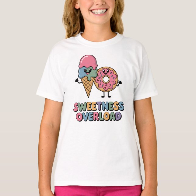 Sweetness Overload | Donut & Ice Cream Kids T-Shirt (Front)