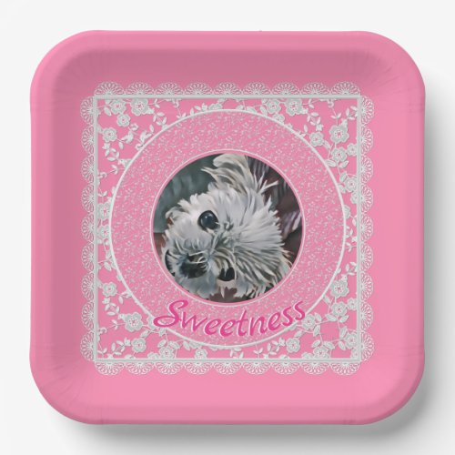 Sweetness_Pink_Puppy_Square_PHOTO_TEMPLATE_ Paper Plates