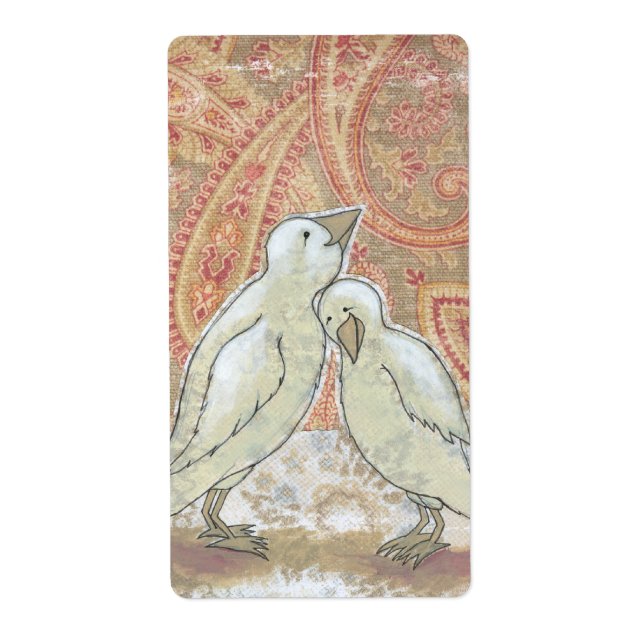 Sweetness whimsical perfect couple bird art love label (Front)