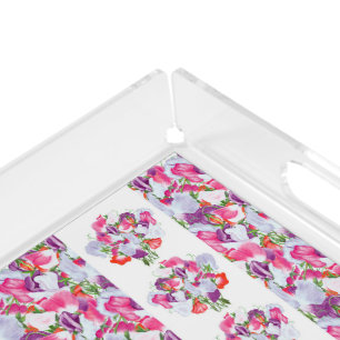 Sweetpea All Over Rectangular Acrylic Tray