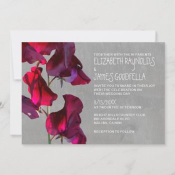 Sweetpea Wedding Invitations by topinvitations at Zazzle