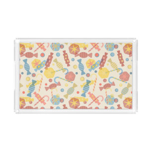 Sweets And Candy Pattern Acrylic Tray