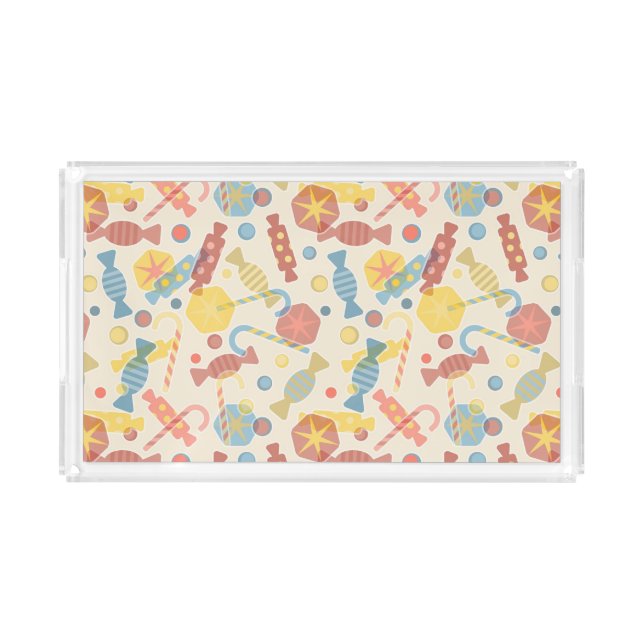 Sweets And Candy Pattern Acrylic Tray (Front)