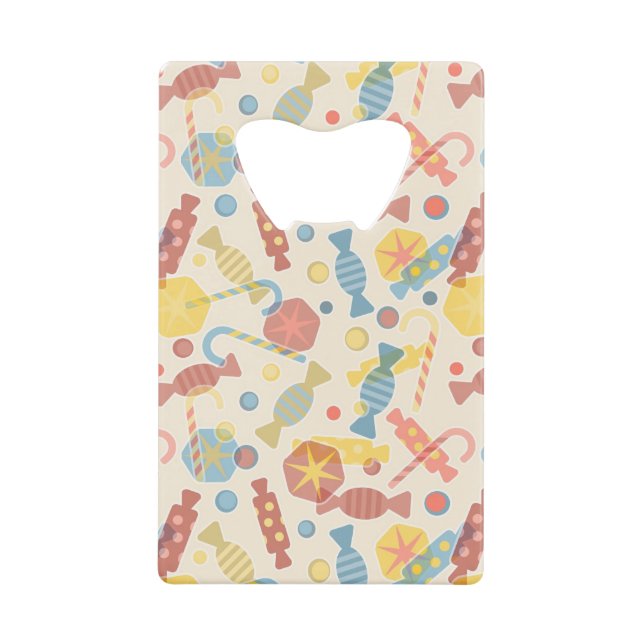 Sweets And Candy Pattern Credit Card Bottle Opener (Front)
