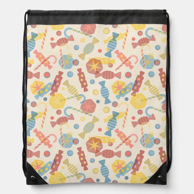 Sweets And Candy Pattern Drawstring Bag (Front)