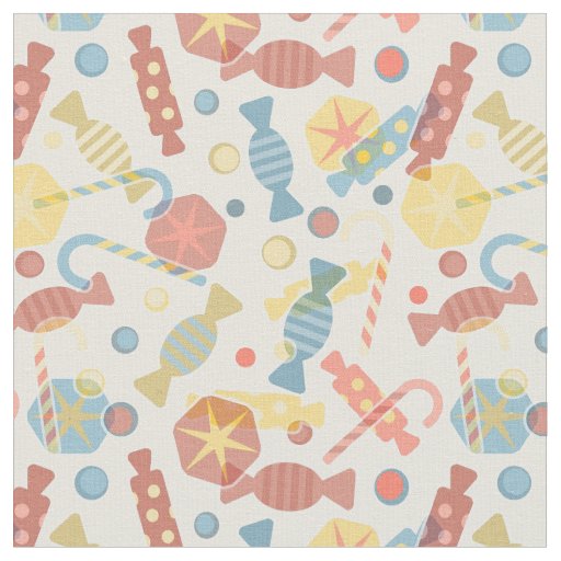 Sweets And Candy Pattern Fabric