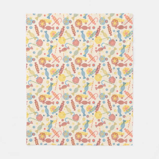 Sweets And Candy Pattern Fleece Blanket (Front)