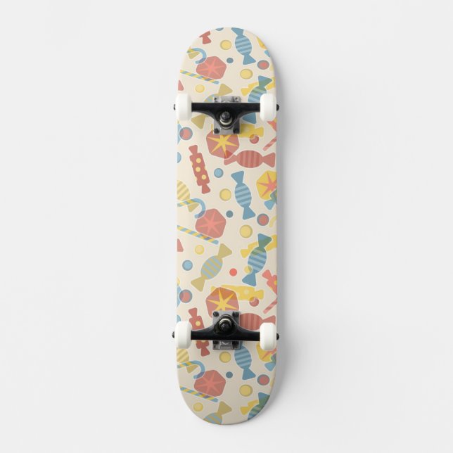 Sweets And Candy Pattern Skateboard (Front)