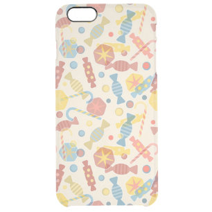 Sweets And Candy Pattern Clear iPhone 6 Plus Case