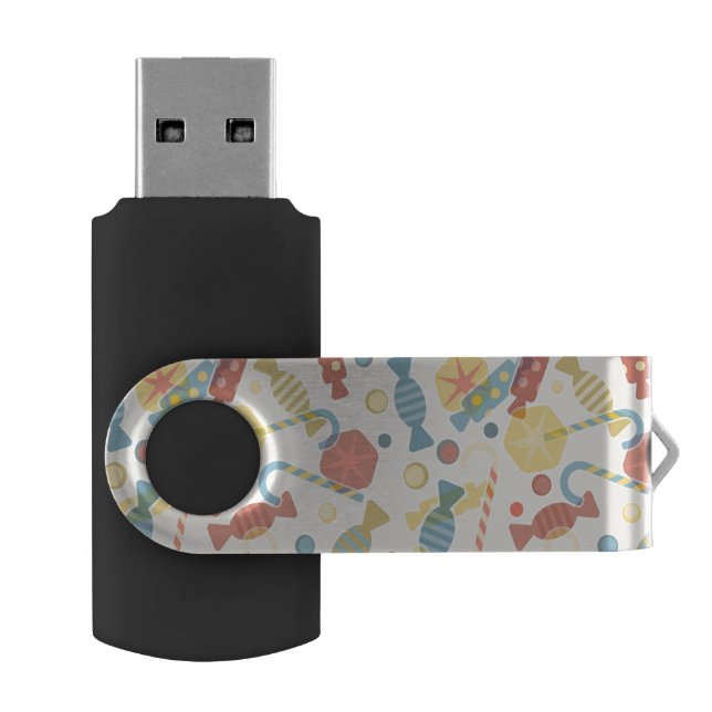 Sweets And Candy Pattern USB Flash Drive (Opened)