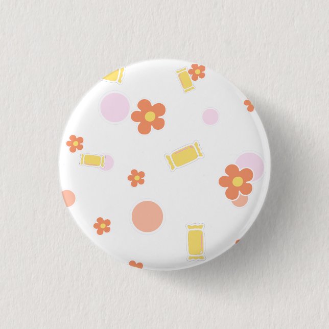 sweets and flowers button (Front)