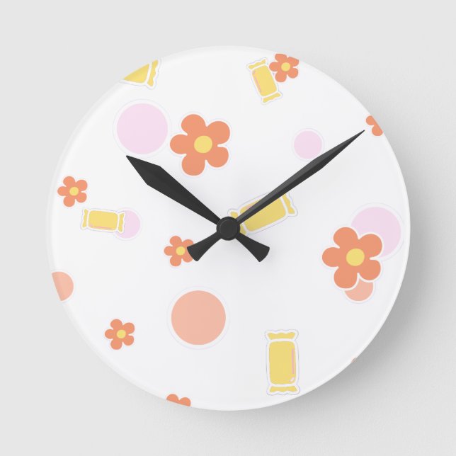 sweets and flowers round clock (Front)