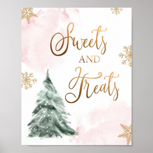 Sweets and Treats Birthday Baby Shower Winter Poster