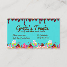 Yellow Candy Sweets Personalized Business Cards 