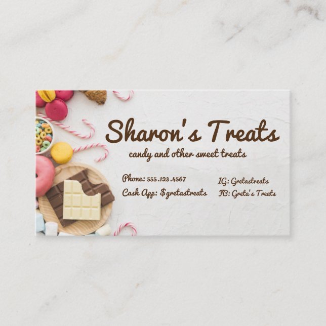 Sweets and Treats Candy Maker Business Card (Front)