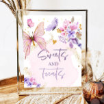 Sweets And Treats Favors Butterfly Floral Garden Poster at Zazzle