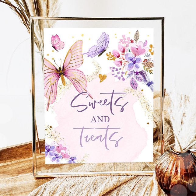 Sweets and Treats Favors Butterfly Floral Garden Poster (Creator Uploaded)