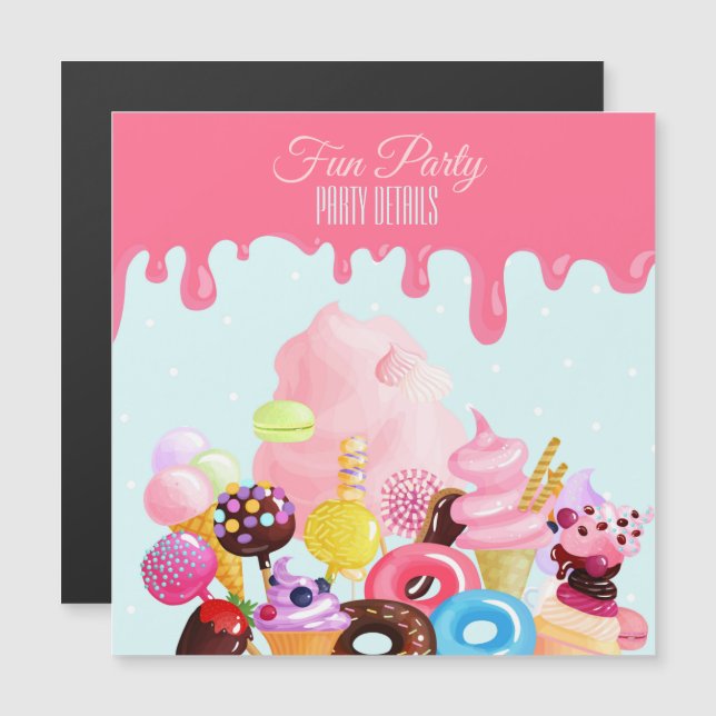 Sweets Any Event Magnetic Invitation (Front/Back)