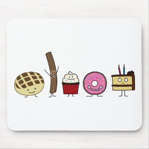 Sweets bread pan dulce churro donut cake cupcake mouse pad