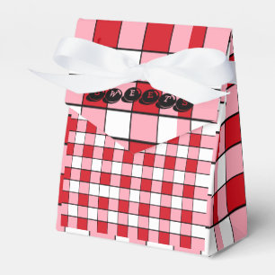 Sweets Checkered Print Lovely Adorable Retro Favor Boxes