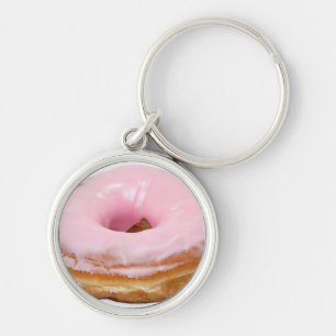 Sweets Dessert Food Pink Frosted Donut Keychain
