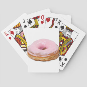 Sweets Dessert Food Pink Frosted Donut Poker Cards