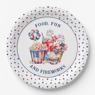 Sweets & Fireworks Patriotic 4th of July Party Paper Plates