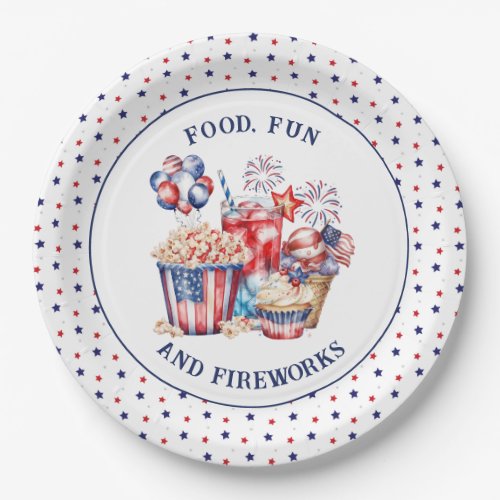  Sweets  Fireworks Patriotic 4th of July Party  Paper Plates