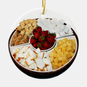 Sweets for Chocolate Fondue Ceramic Ornament