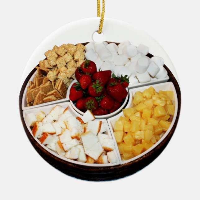 Sweets for Chocolate Fondue Ceramic Ornament (Front)