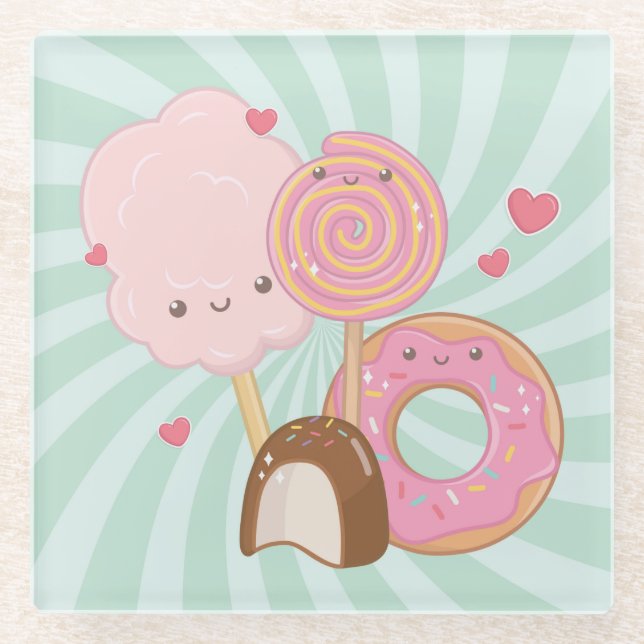 Sweets Glass Coaster (Front)