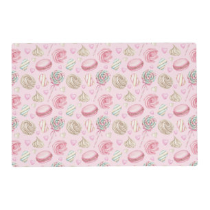 Sweets Pink Watercolor Pattern Placemat
