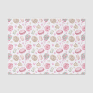 Sweets Pink Watercolor Pattern  Tissue Paper
