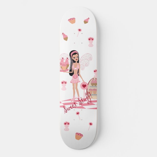Sweets Shoppe Fairy White Skateboard Deck (Front)