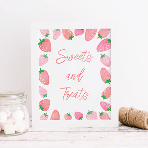 Sweets Strawberry Baby Shower Poster