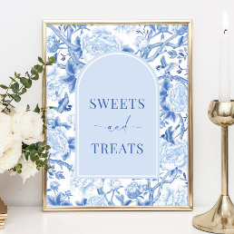 Sweets &amp; Treats Blue White Chinoiserie Bridal Sign