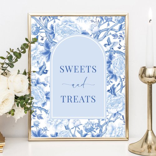 Sweets  Treats Blue White Chinoiserie Bridal Sign