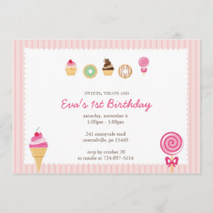 Sweets, Treats & First Birthdays Invitation