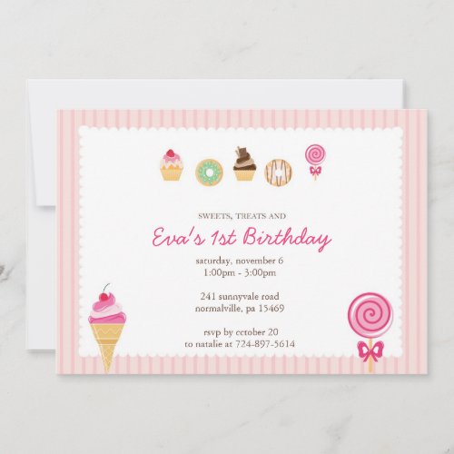Sweets, Treats &amp; First Birthdays Custom Announcements